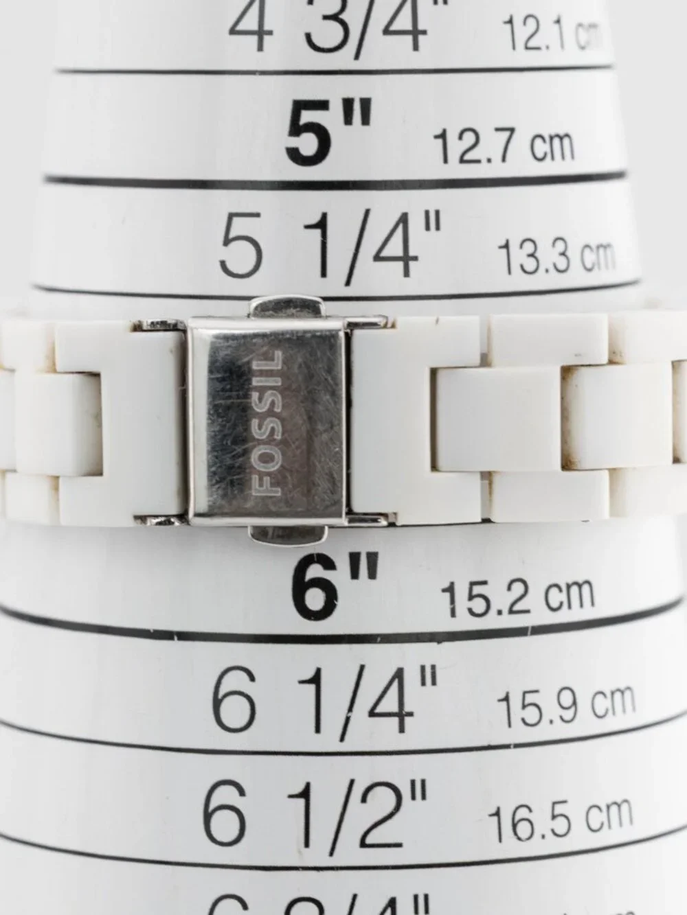 FOSSIL ES-2437 Stella White Resin Date Quartz Analog Women's Watch New Battery